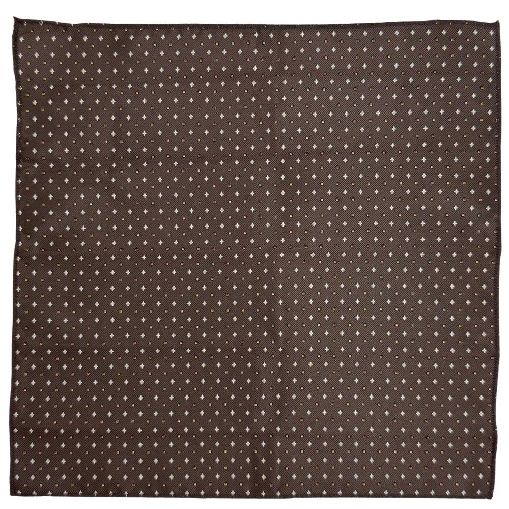 Brown Polka Dot Microfiber Necktie and Pocket Square Gift Set for Men