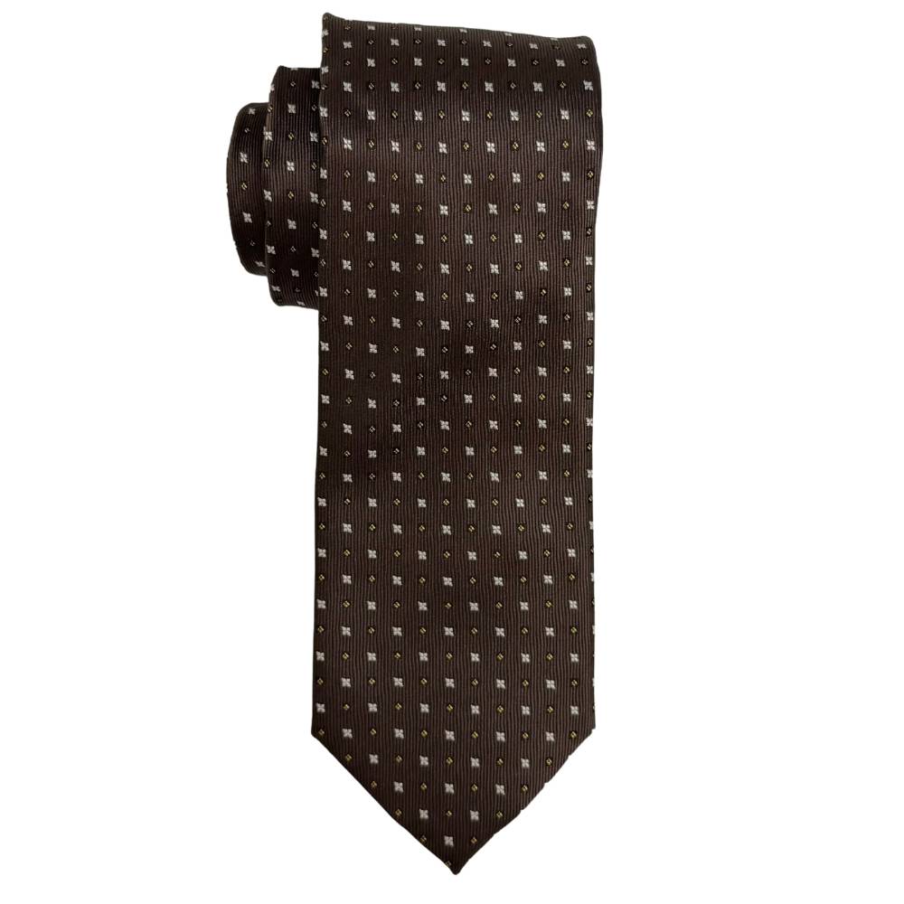 Brown Polka Dot Microfiber Necktie and Pocket Square Gift Set for Men