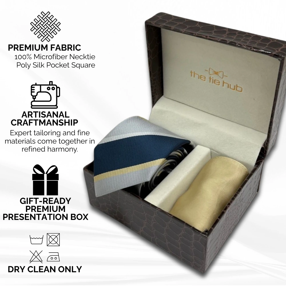 Necktie and Pocket Square Combo Set for Men