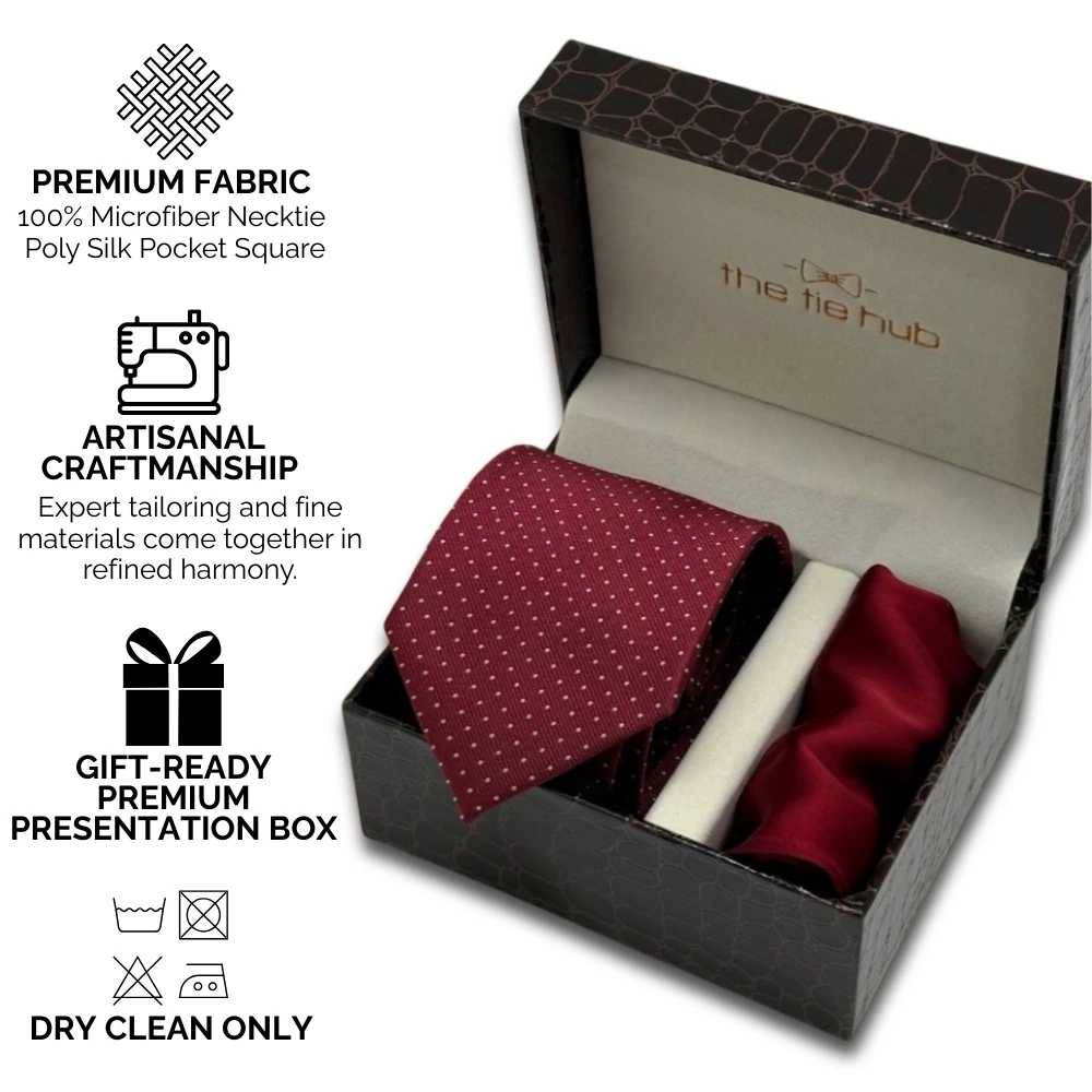 Necktie and Pocket Square Combo Set for Men