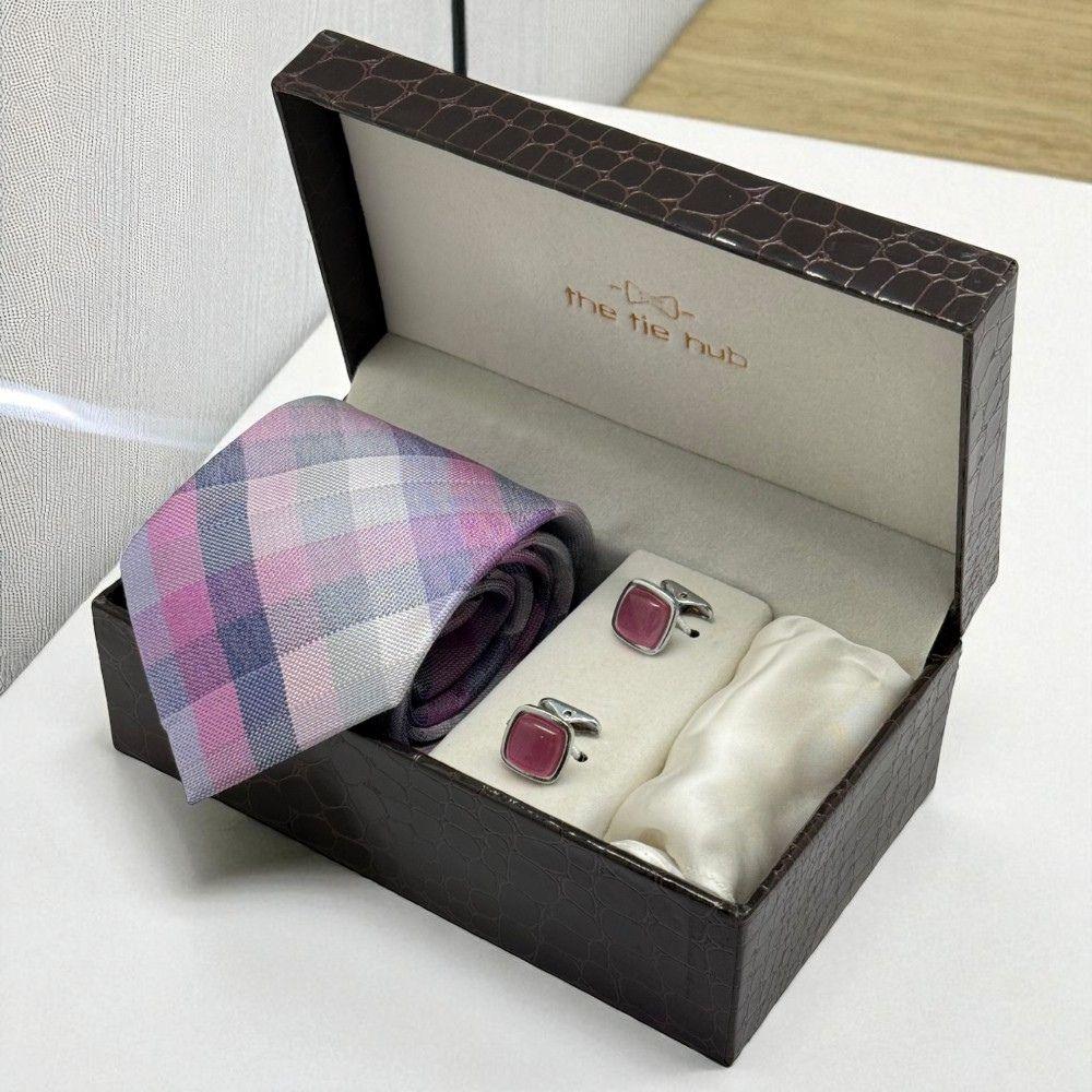 Necktie with Pocket Square and Cufflinks Combo Set for Men