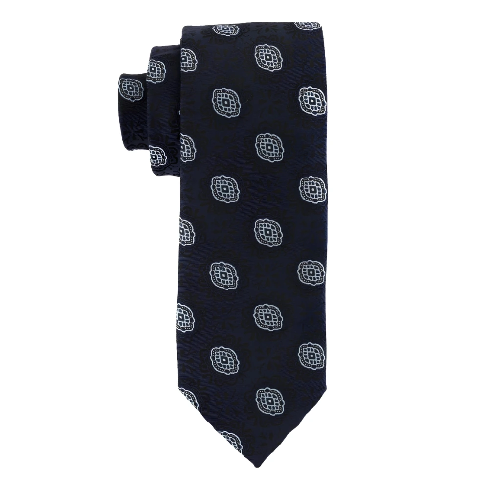 Blue Delisa Necktie with Flower Lapel Pin Combo Set for Men