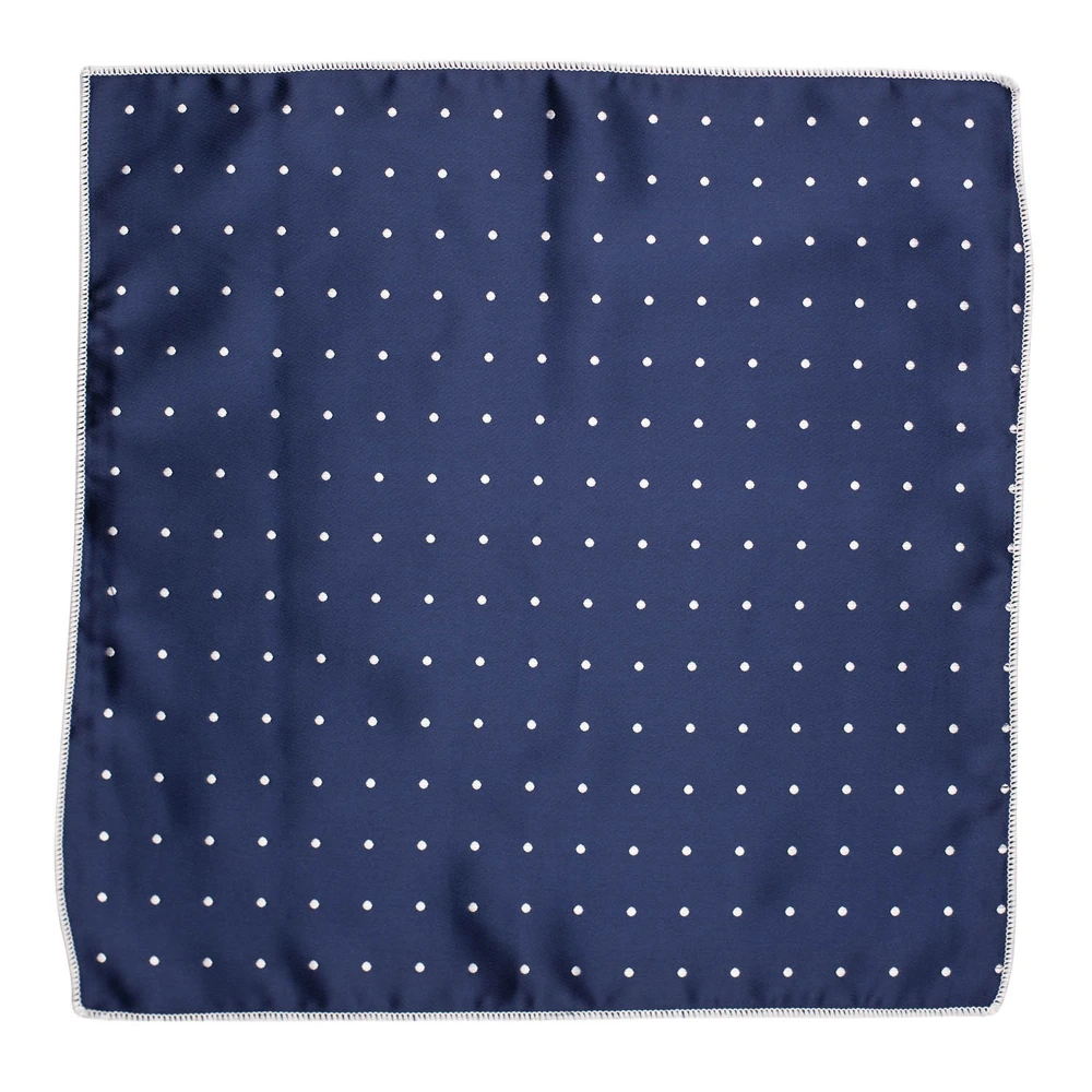 Blue Moustache Necktie with Pocket Square Combo Set for Men