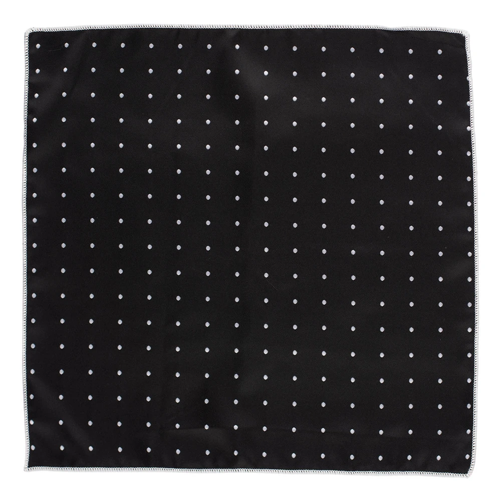 Black Knitted Necktie with Pocket Square Combo Set for Men