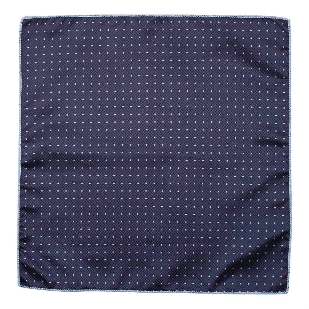 Blue Solid Knitted Necktie with Pocket Square Combo Set for Men