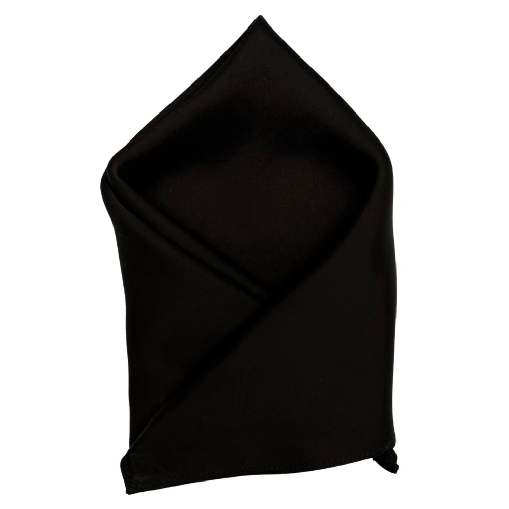 Black and Grey Silk Necktie with Brown Pocket Square Combo - Stripe Design for Men