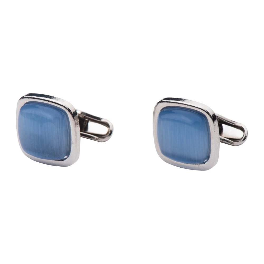 Navy Blue Geometric Necktie with Blue Cufflinks Combo for Men