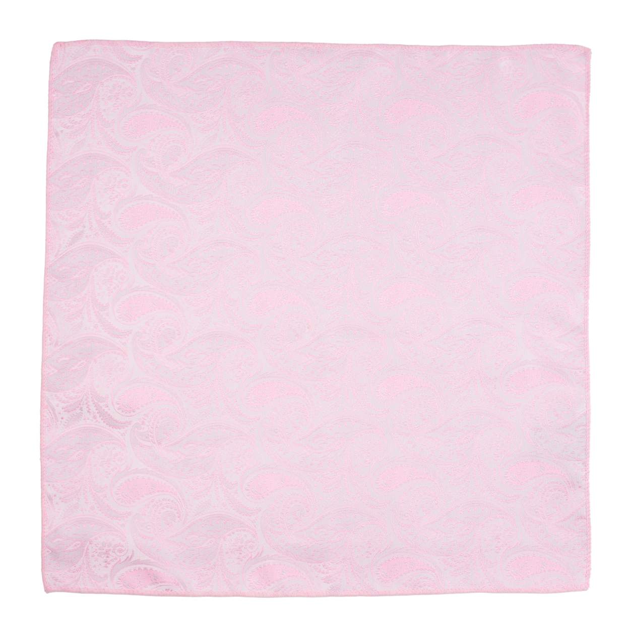 Solid Pink Microfiber Necktie with Pocket Square Combo Set for Men