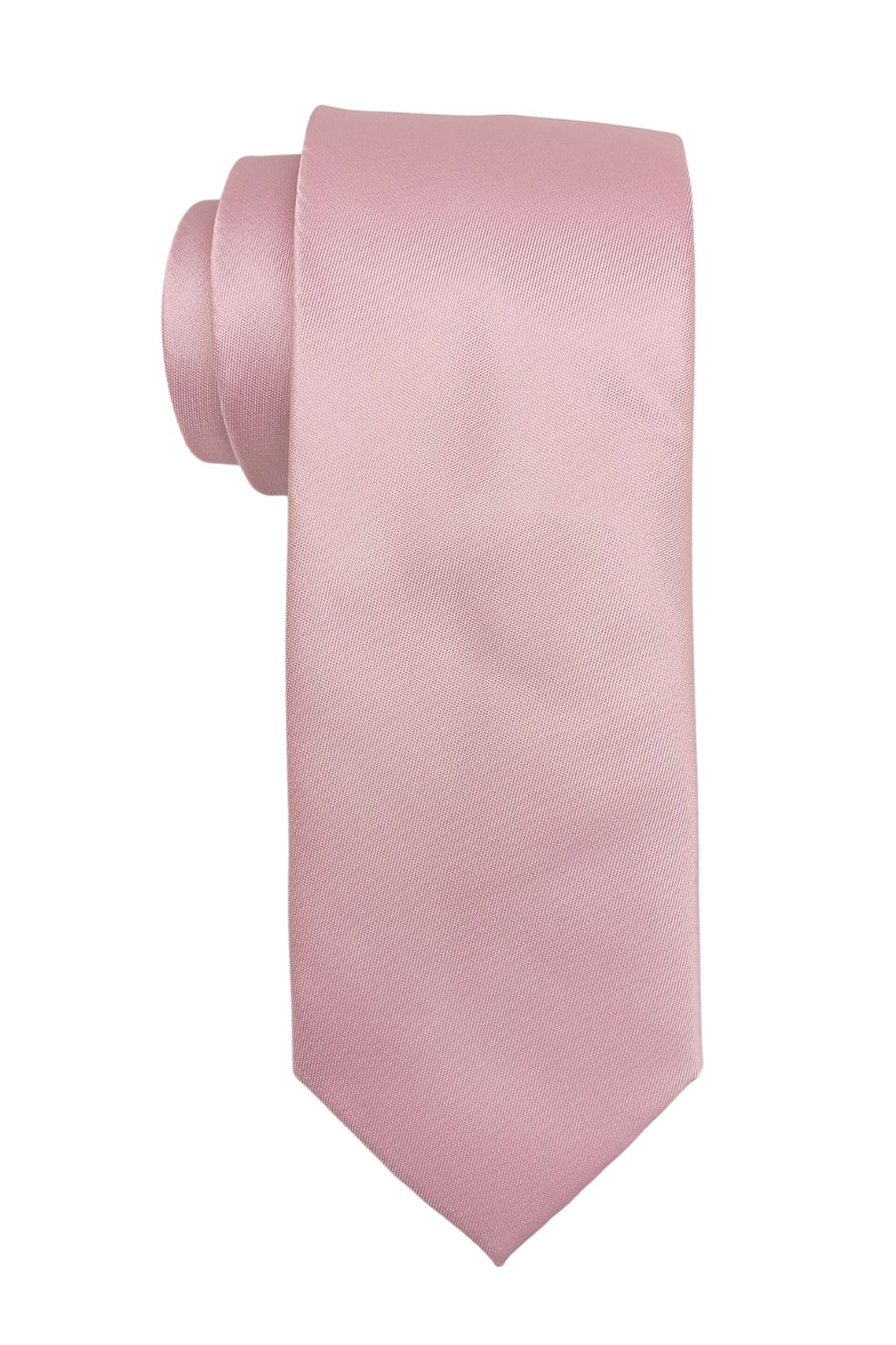 Solid Pink Microfiber Necktie with Pocket Square Combo Set for Men