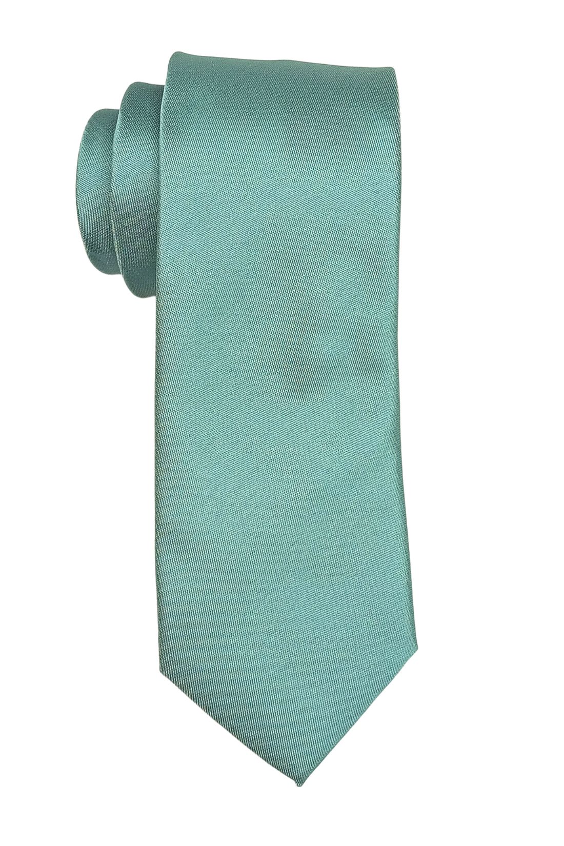 Solid Green Microfiber Necktie with Pocket Square Combo Set for Men