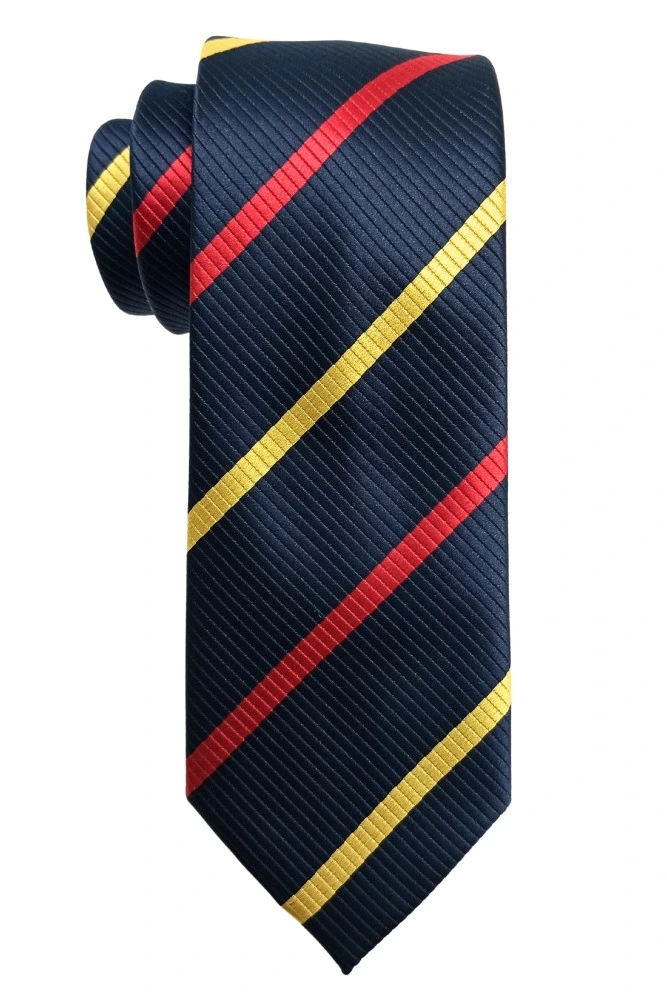 Blue Stripe Microfiber Necktie with Solid Pocket Square Combo Set for Men