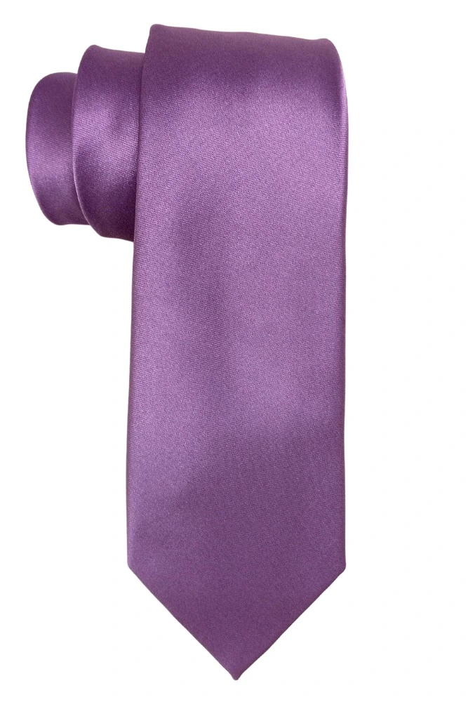 Solid Purple Microfiber Necktie with Pocket Square Combo Set for Men