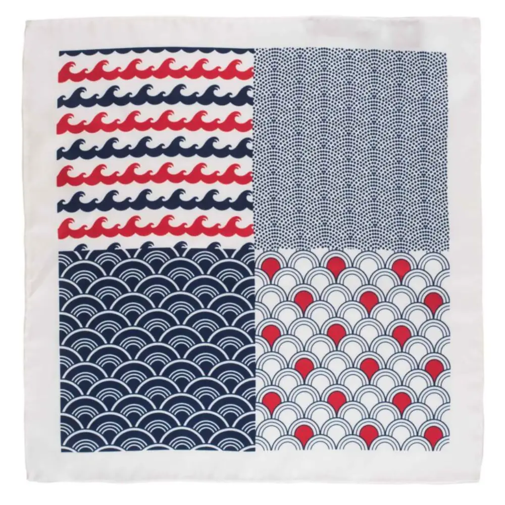 Classic Red Silk Necktie and Cufflinks Gift Set with Colorful Pocket Square for Men