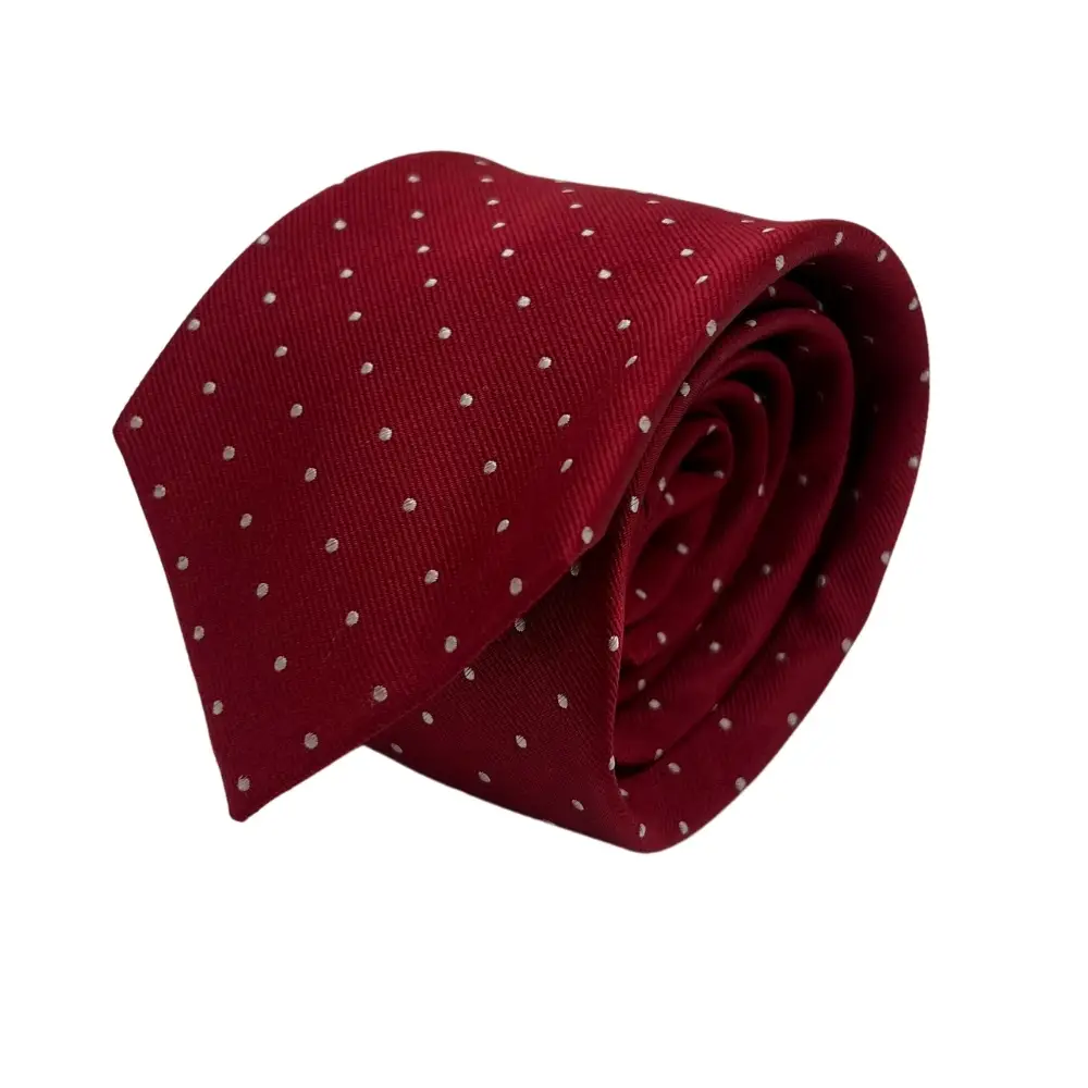Gift Set - Sophisticated Red Silk Tie and Pocket Square with Black and Red Accented Cufflinks for Men