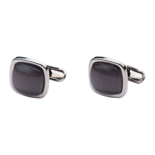 Grey with Black Necktie with Pocket Square and Cufflinks Gift Set for Men
