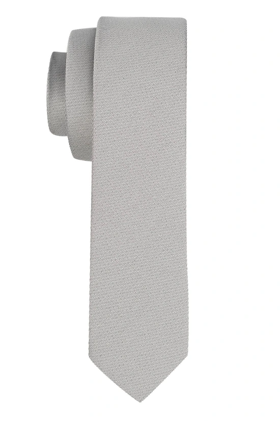 Silver Necktie with Pocket Square and Cufflink Gift Set for Men