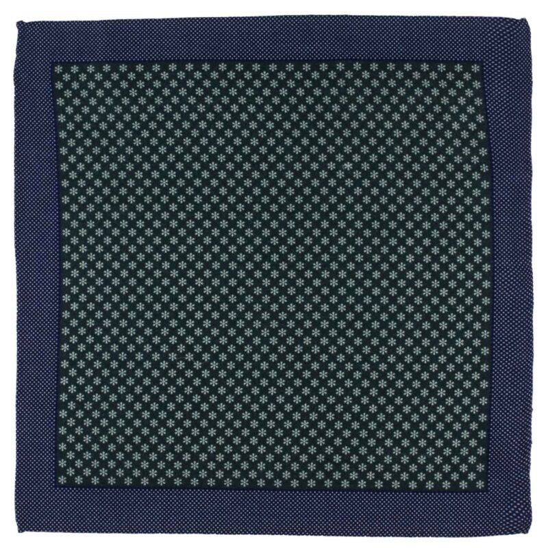 Navy Blue Knitted Microfiber Necktie with Wool Pocket Square and Cufflink Gift Set for Men