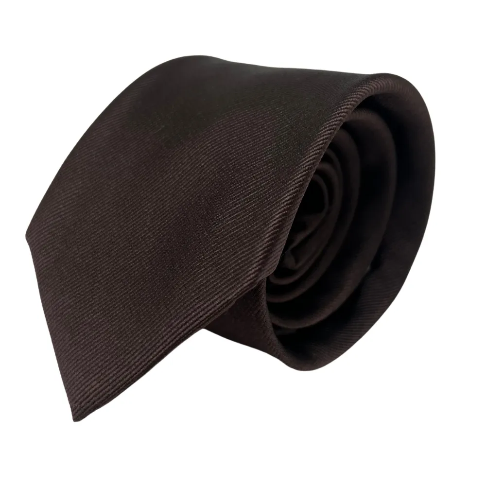 Brown Silk Necktie and Cream Floral Silk Pocket Square Gift Set - Premium Men's Accessory Combo for Men