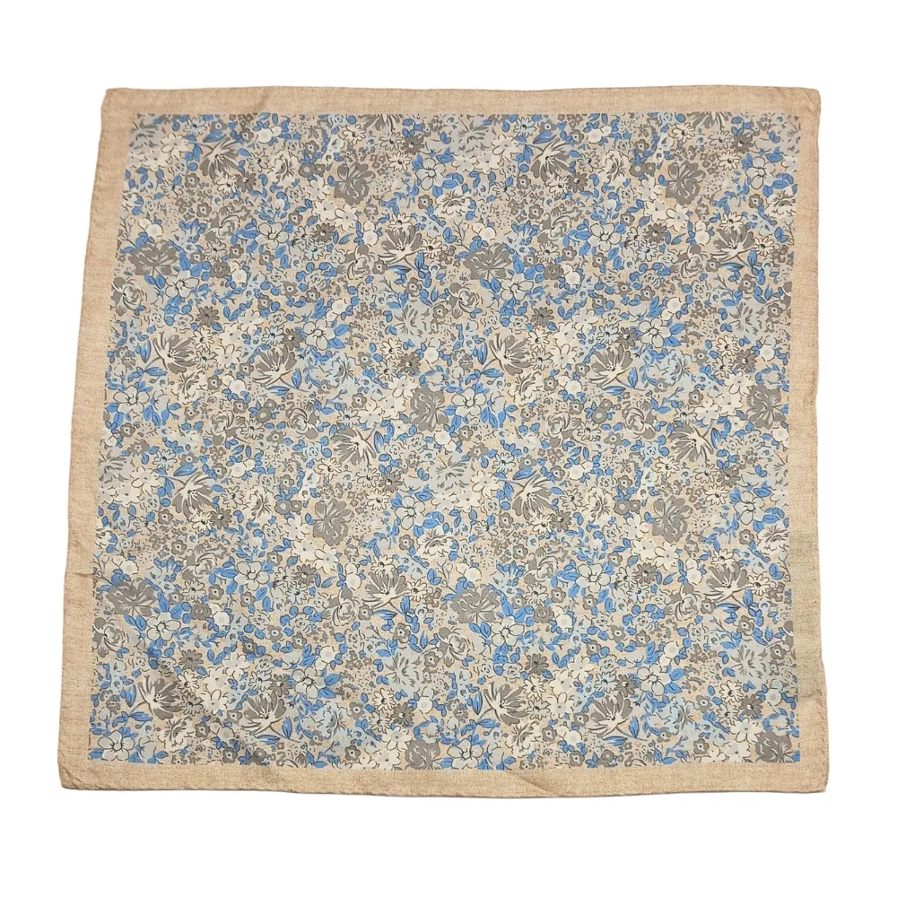Brown Silk Necktie and Cream Floral Silk Pocket Square Gift Set - Premium Men's Accessory Combo for Men