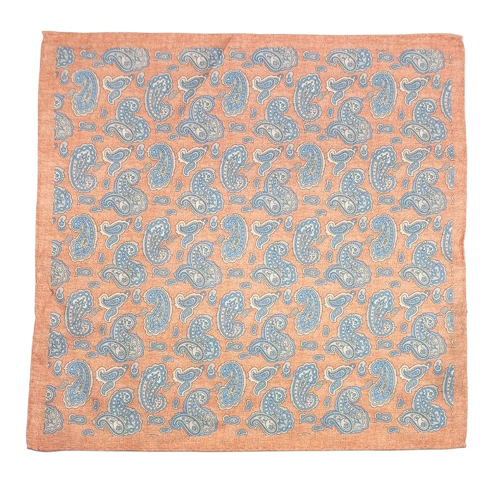 Rust Silk Necktie and Orange Paisley Pocket Square Gift Set - Premium Men's Accessory Combo for Men