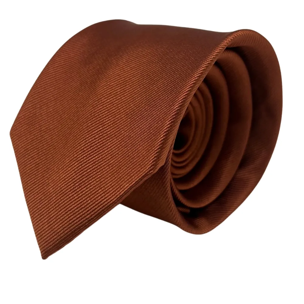 Rust Silk Necktie and Orange Paisley Pocket Square Gift Set - Premium Men's Accessory Combo for Men