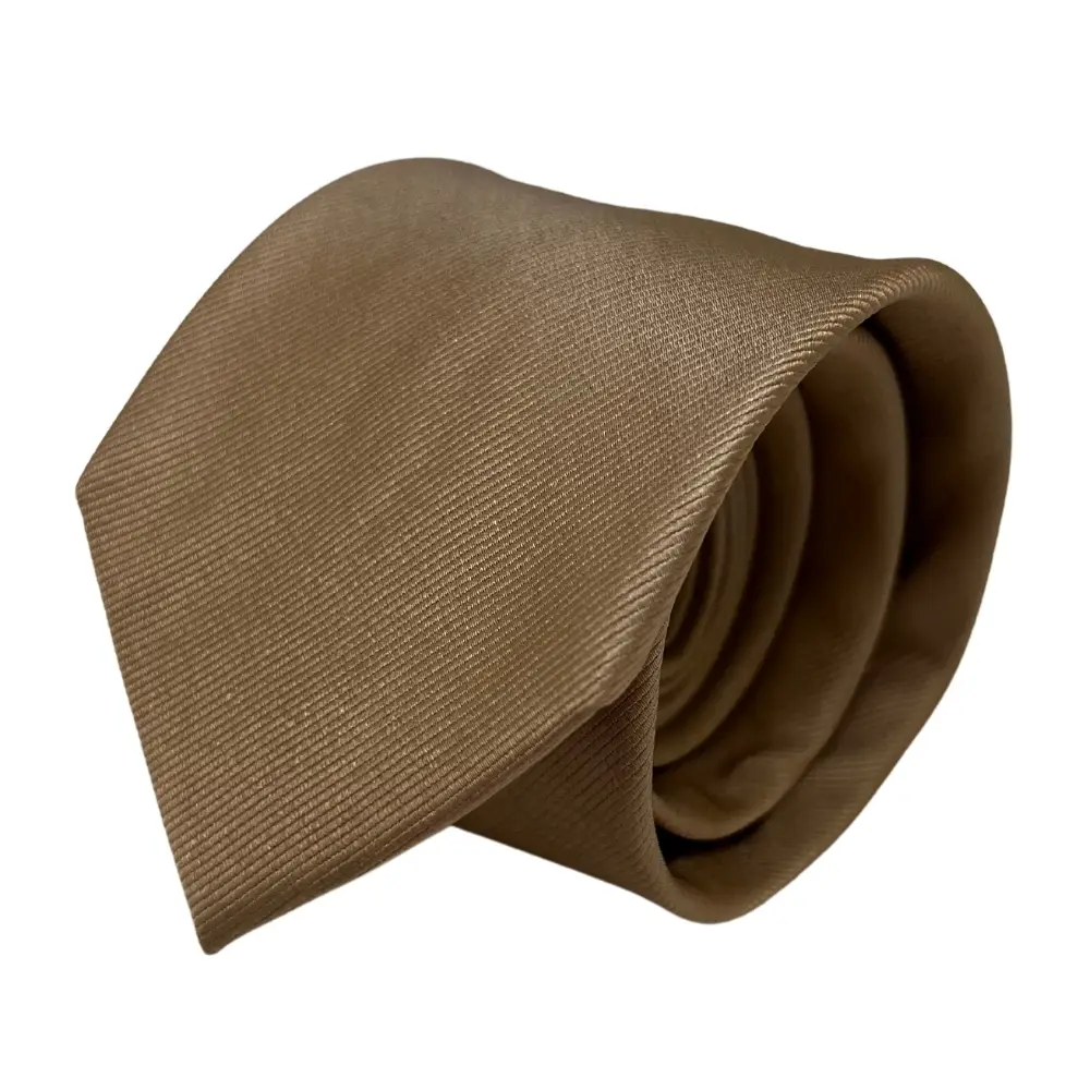 Beige Silk Necktie and Mother of Pearl Cufflinks Gift Set - Premium Men's Accessory Combo for Men