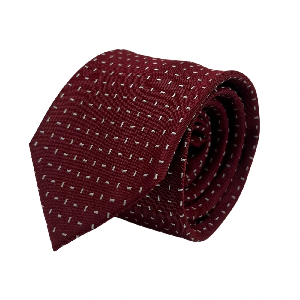 Maroon Silk Necktie and Mother of Pearl Brass Cufflinks Gift Set - a Stylish Combo for Men