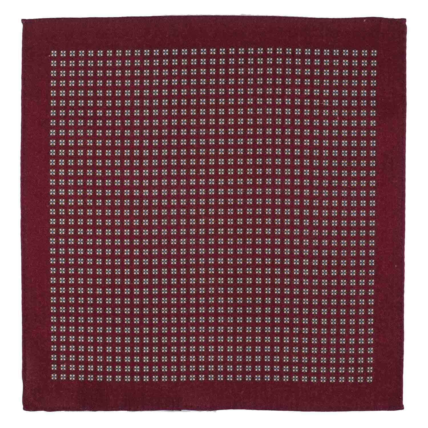 Maroon Silk Necktie and Burgundy Wool Pocket Square Gift Set - a Sophisticated Combo for Men