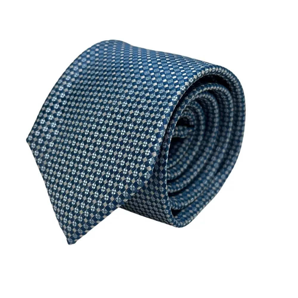Blue Silk Necktie and Blue Brass Cufflinks Gift Set - a Sophisticated Combo for Men