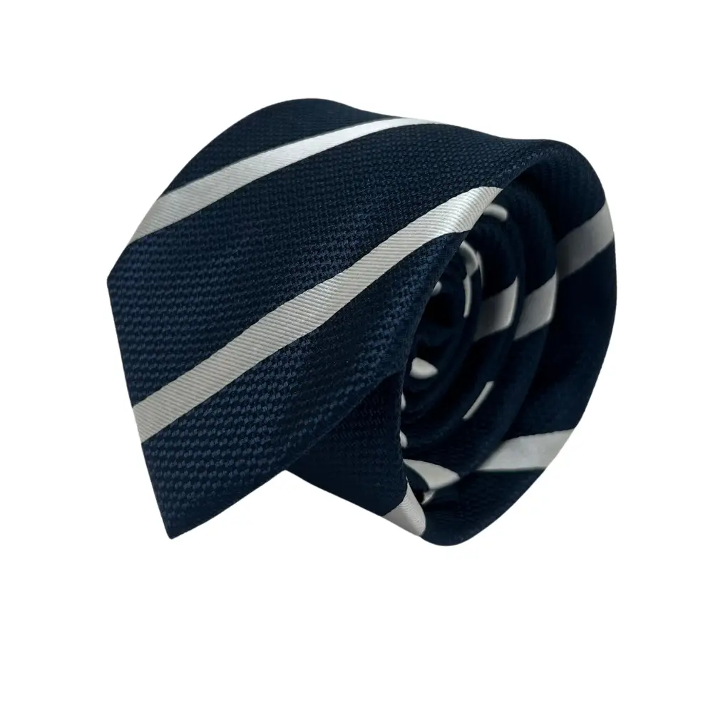 Navy Blue Silk Necktie and Pocket Square Gift Set - a Stylish Combo for Men