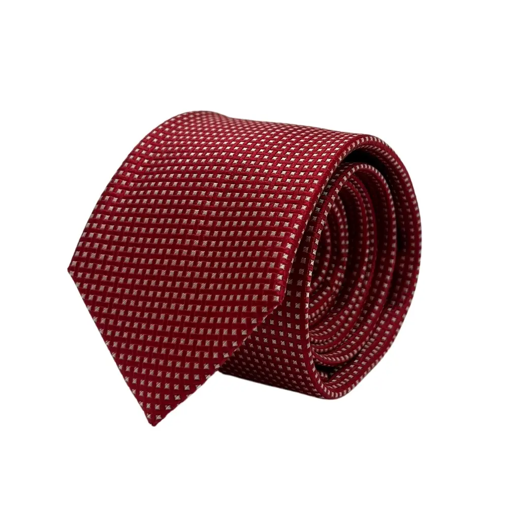 Maroon Silk Necktie and Gold Mother of Pearl Cufflinks Gift Set - Timeless Elegance Collection for Men