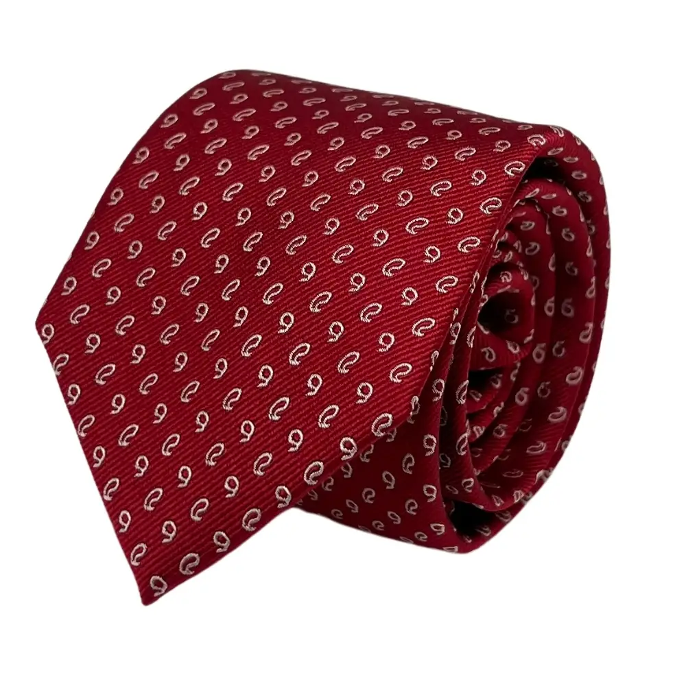 Red Silk Necktie and Red-Black Pocket Square Gift Set - Classic Formal Collection for Men
