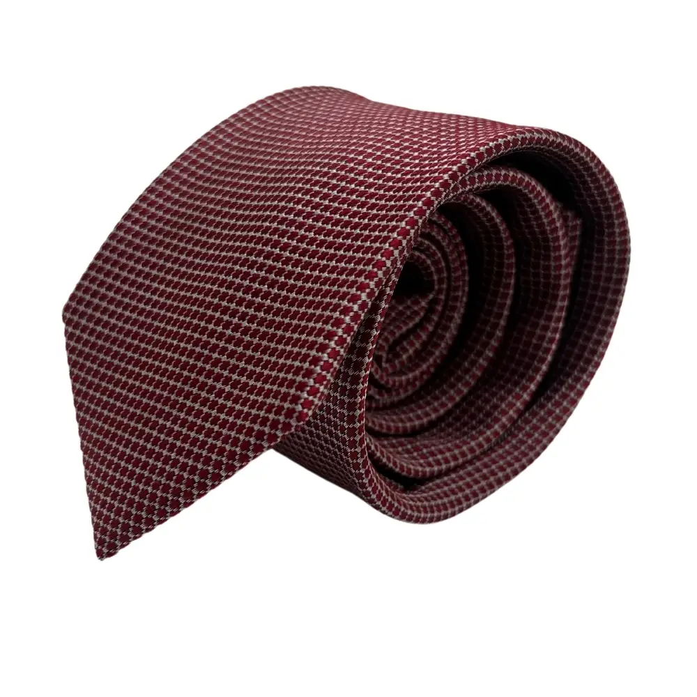 Burgundy Silk Necktie and Mother of Pearl Cufflinks Gift Set - Classic Gentleman's Collection for Men