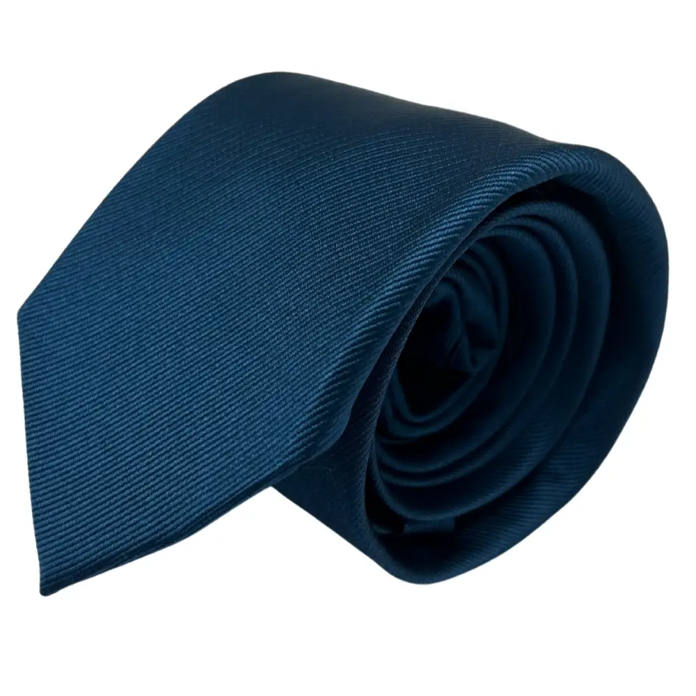 Navy Blue Silk Necktie and Mother of Pearl Cufflinks Gift Set - Elegant Formal Ensemble for Men