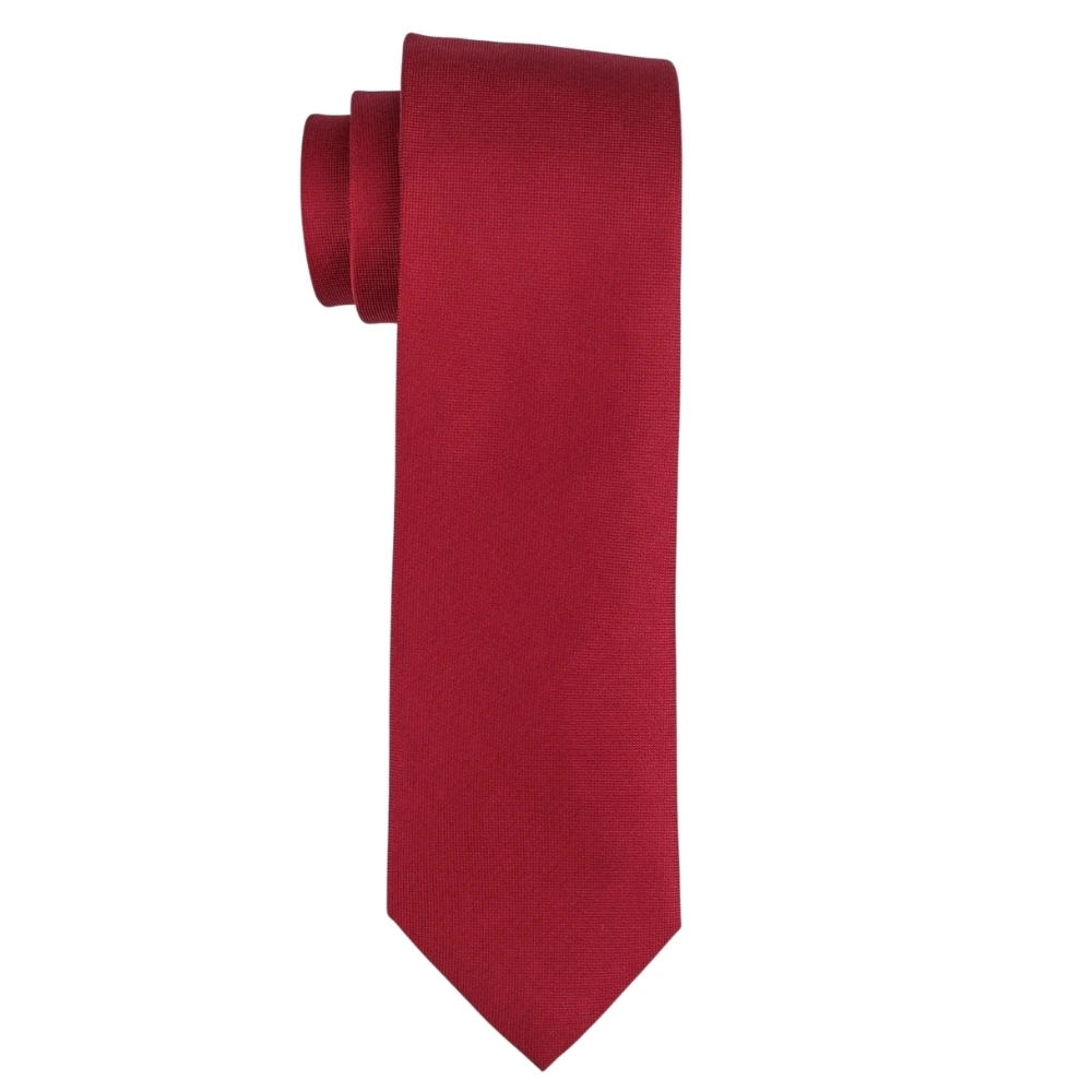 Solid Red Silk Necktie and Multicolor Geometric Microfiber Pocket Square Gift Set ? Elegant Formal Accessory for Men