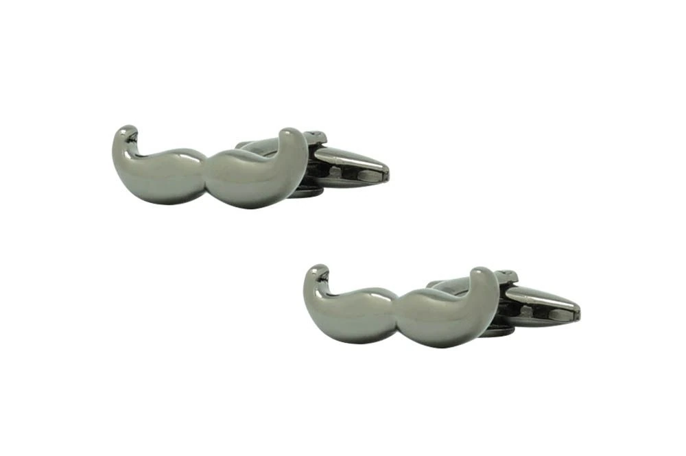 Love Dad Red Heart Face Mask with Gunmetal Moustache Cufflinks Gift Set for Men