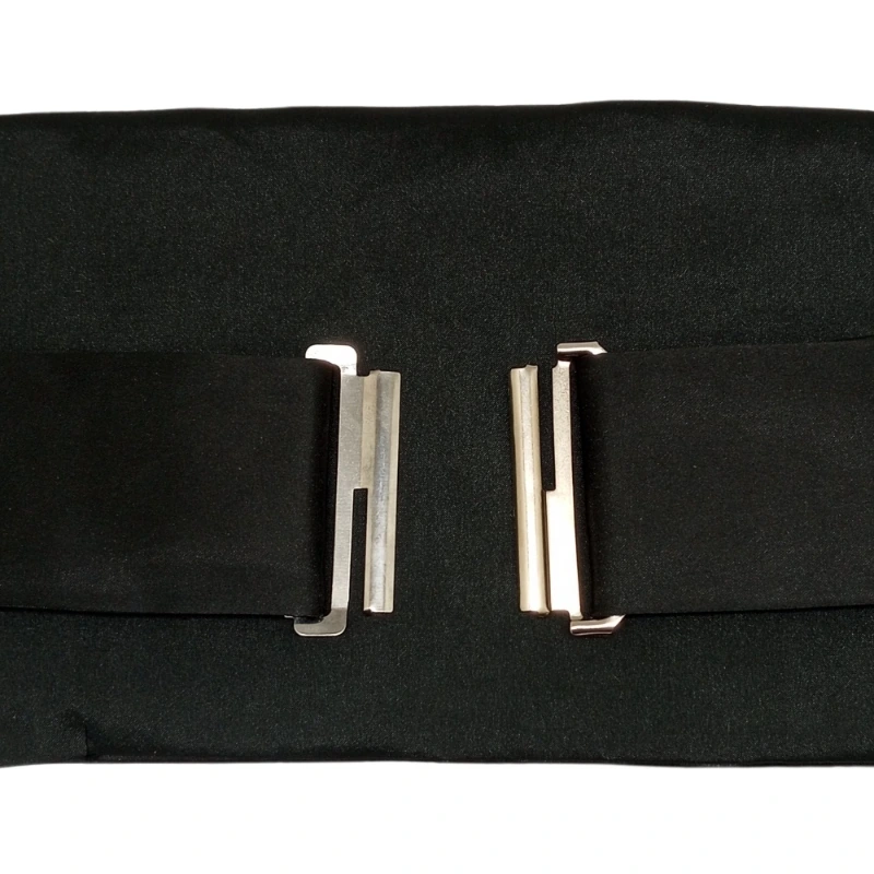 Solid Black Microfiber Cummerbund and Bow Tie Set Gift Set for Men