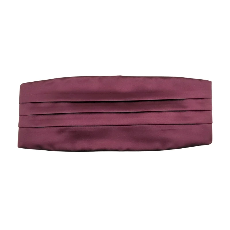 Solid Wine Microfiber Cummerbund and Bow Tie Set Gift Set for Men
