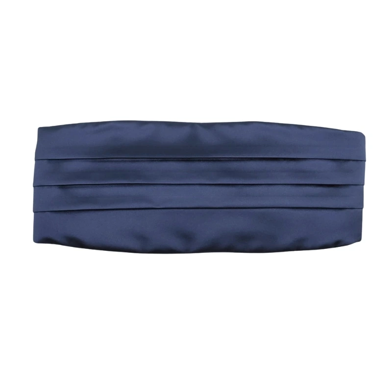 Solid Blue Microfiber Cummerbund and Bow Tie Set Gift Set for Men