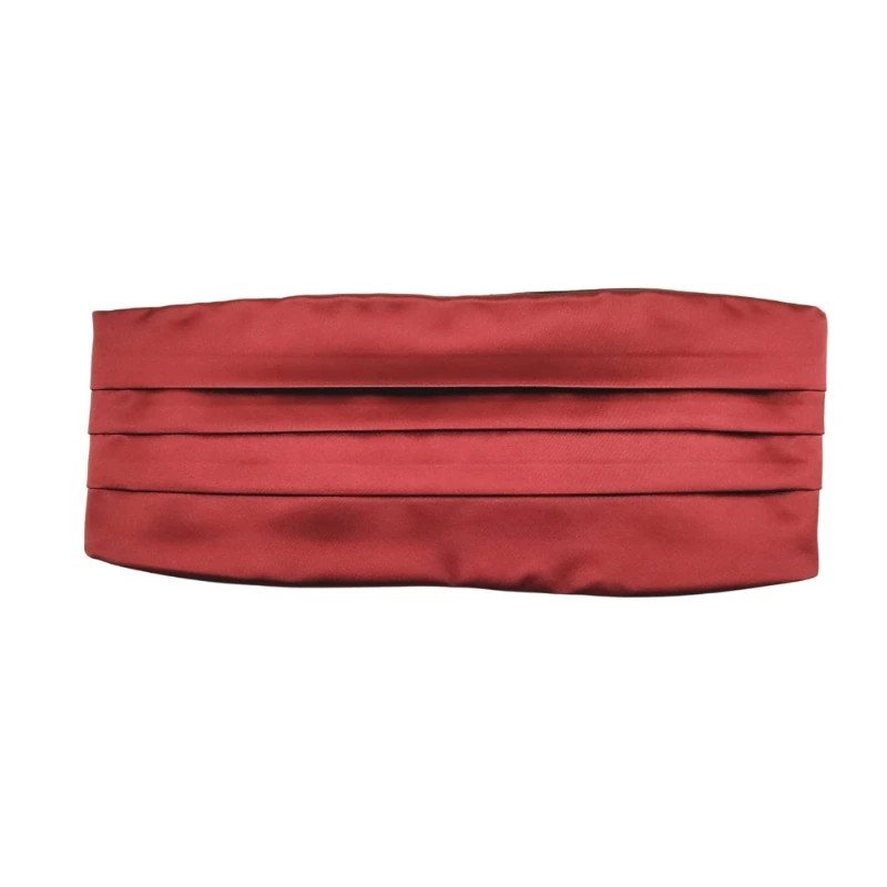 Solid Burgundy Microfiber Cummerbund and Bow Tie Set Gift Set for Men