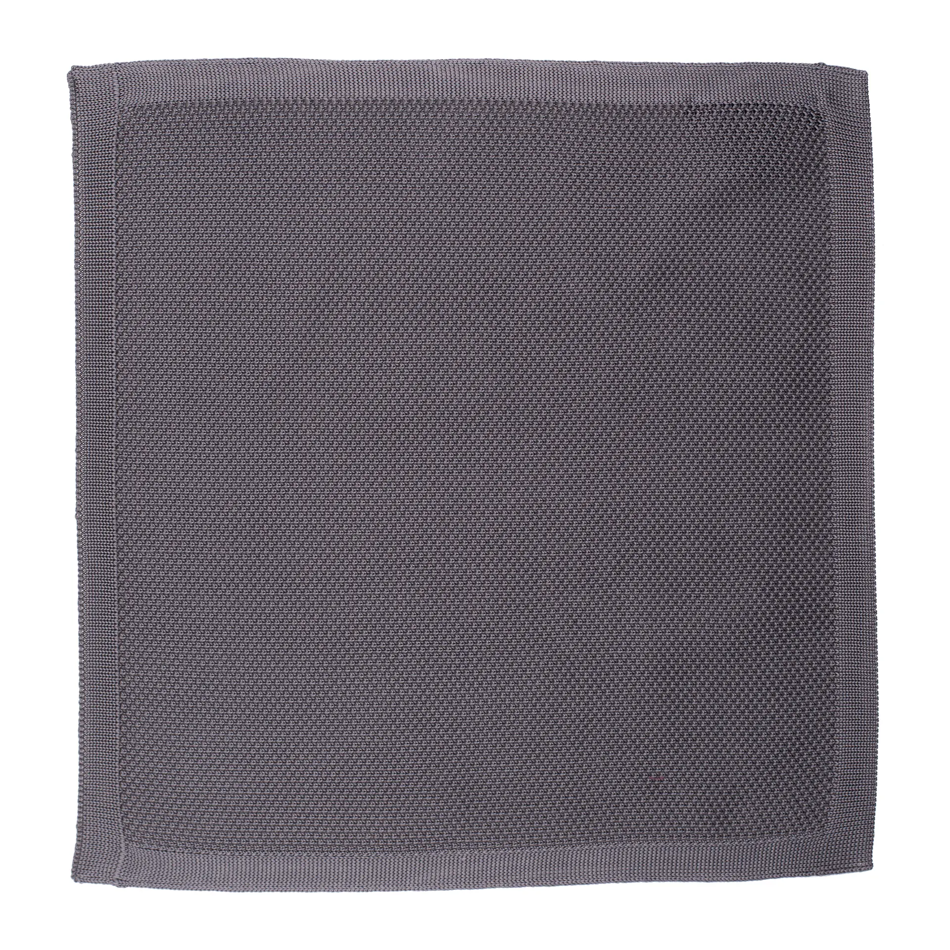 Solid Grey Knitted Necktie and Pocket Square Gift Set for Men