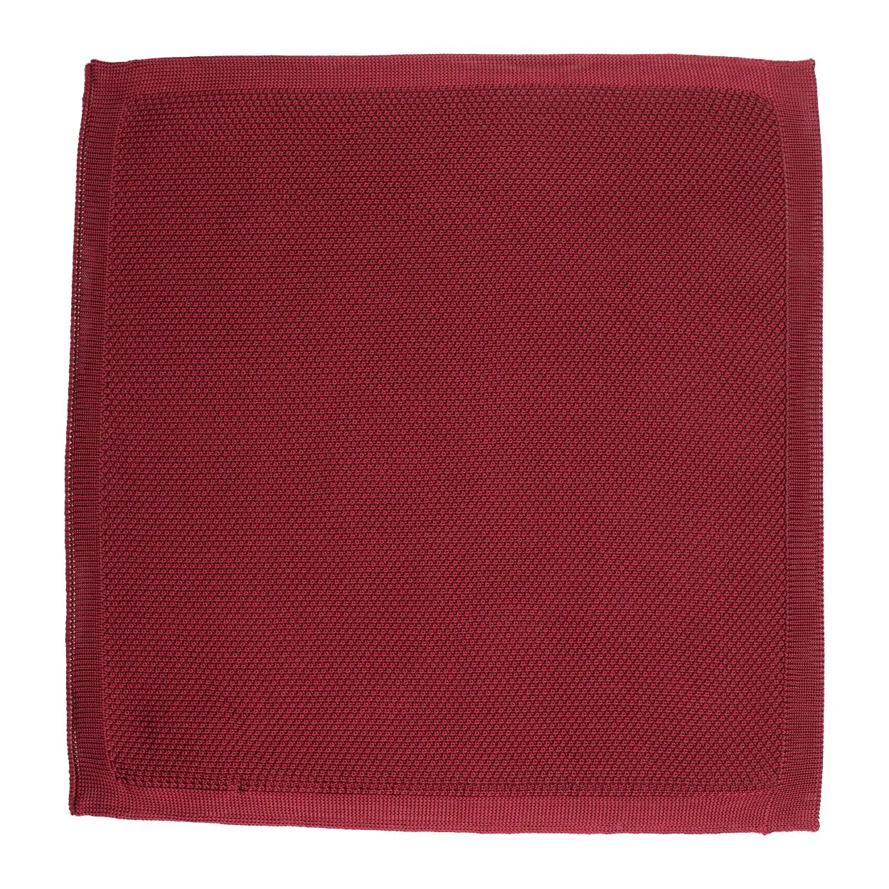 Solid Burgundy Knitted Necktie and Pocket Square Gift Set for Men