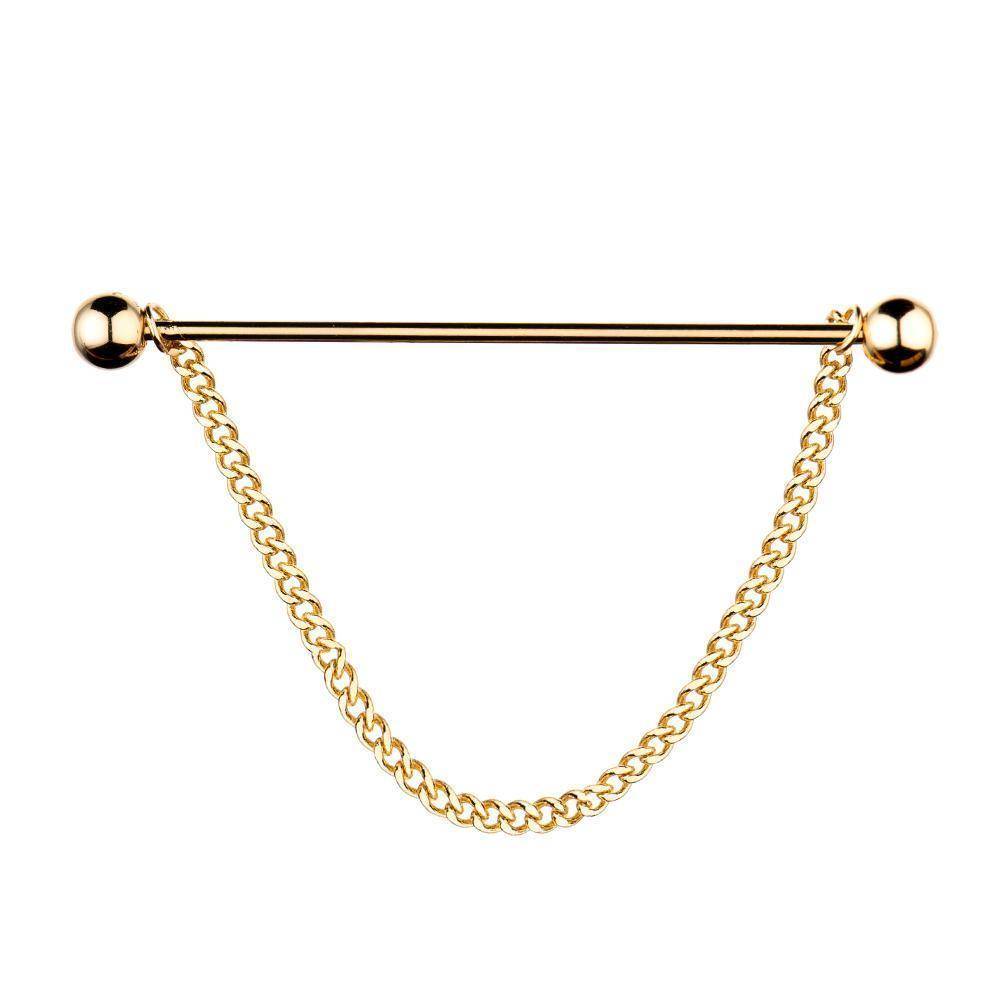 Tripin Golden with Removable Chain Brass Collar Bar Gift Set for Men
