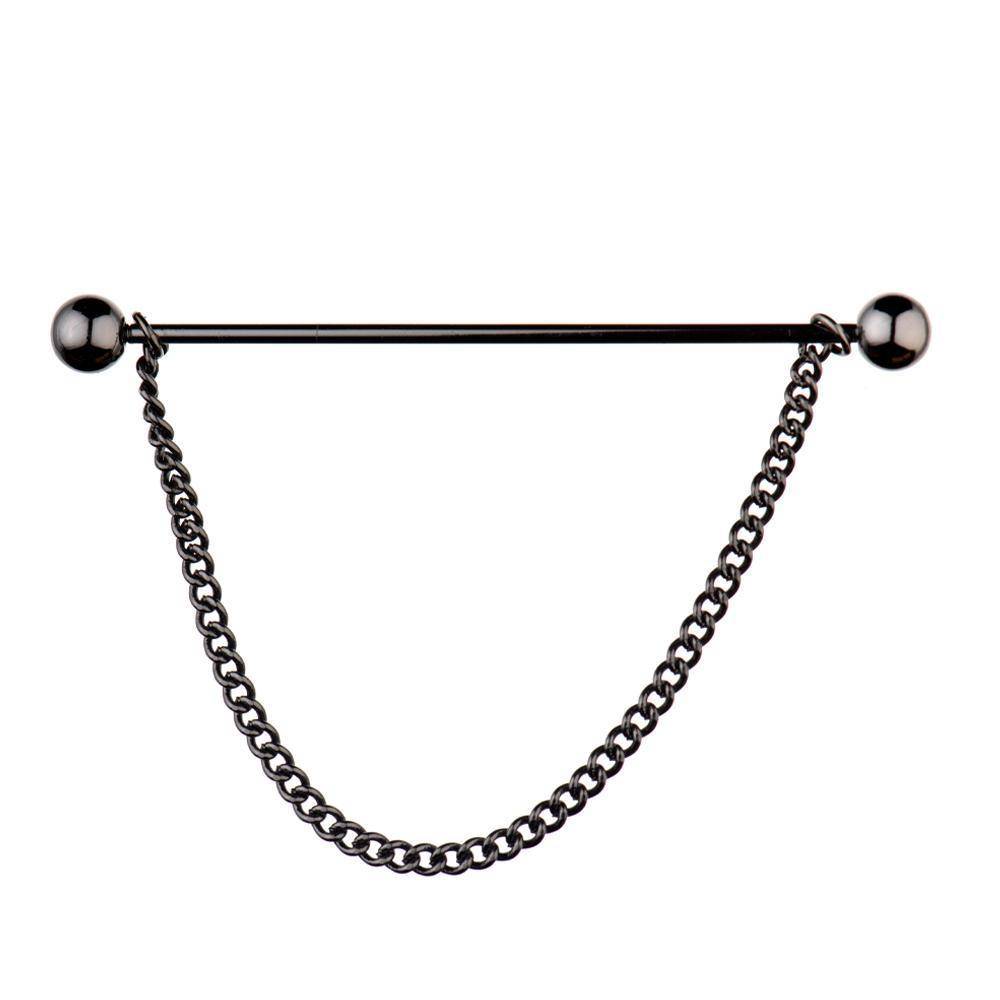 Tripin Gunmetal with Removable Chain Brass Collar Bar Gift Set for Men