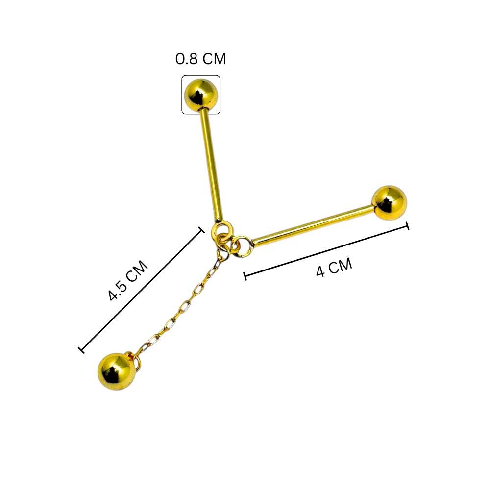 Gold Chain Pin for Men Brass Collar Bar Gift Set for Men