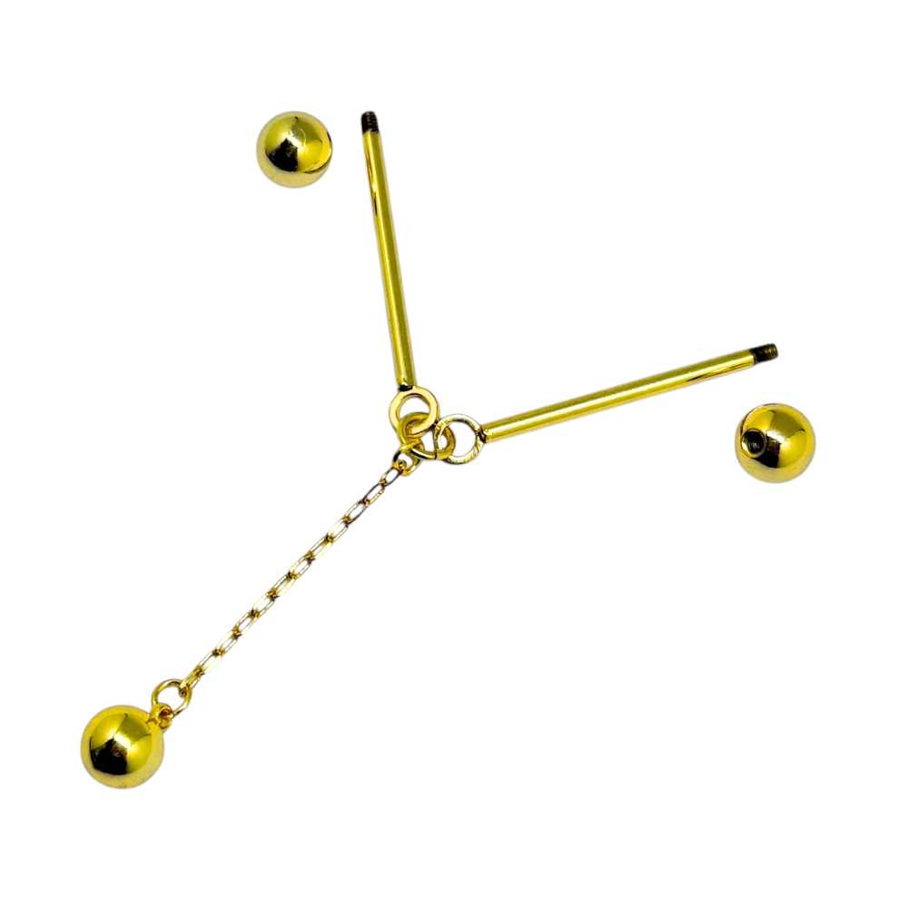 Gold Chain Pin for Men Brass Collar Bar Gift Set for Men