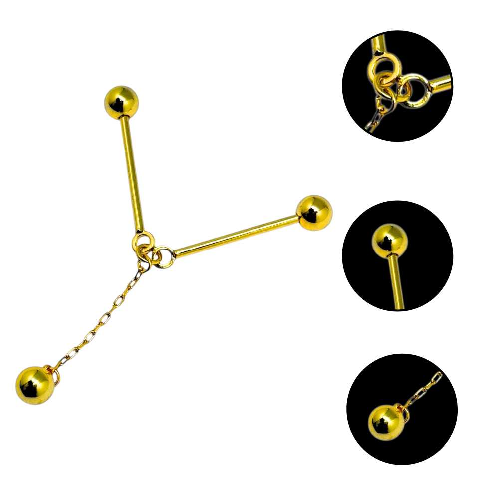 Gold Chain Pin for Men Brass Collar Bar Gift Set for Men
