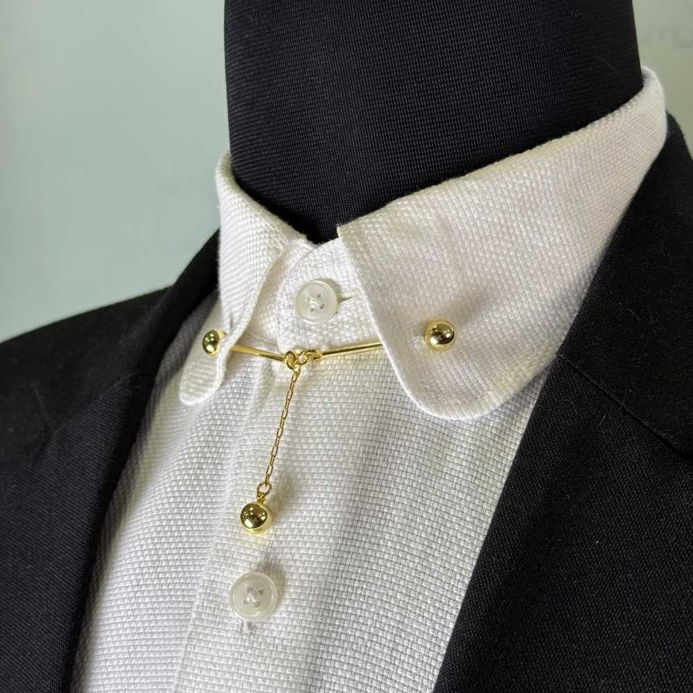Gold Chain Pin for Men Brass Collar Bar Gift Set for Men