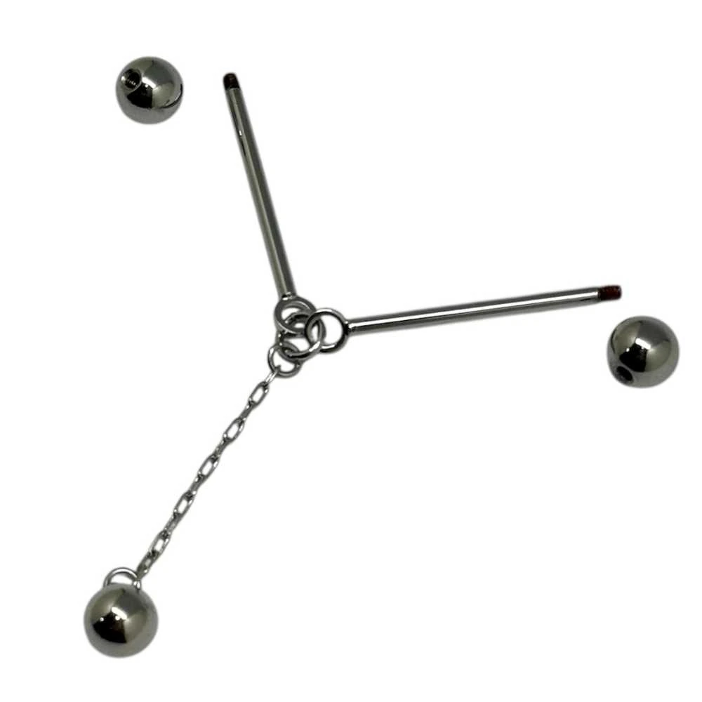 Silver Chain Pin for Men Brass Collar Bar Gift Set for Men