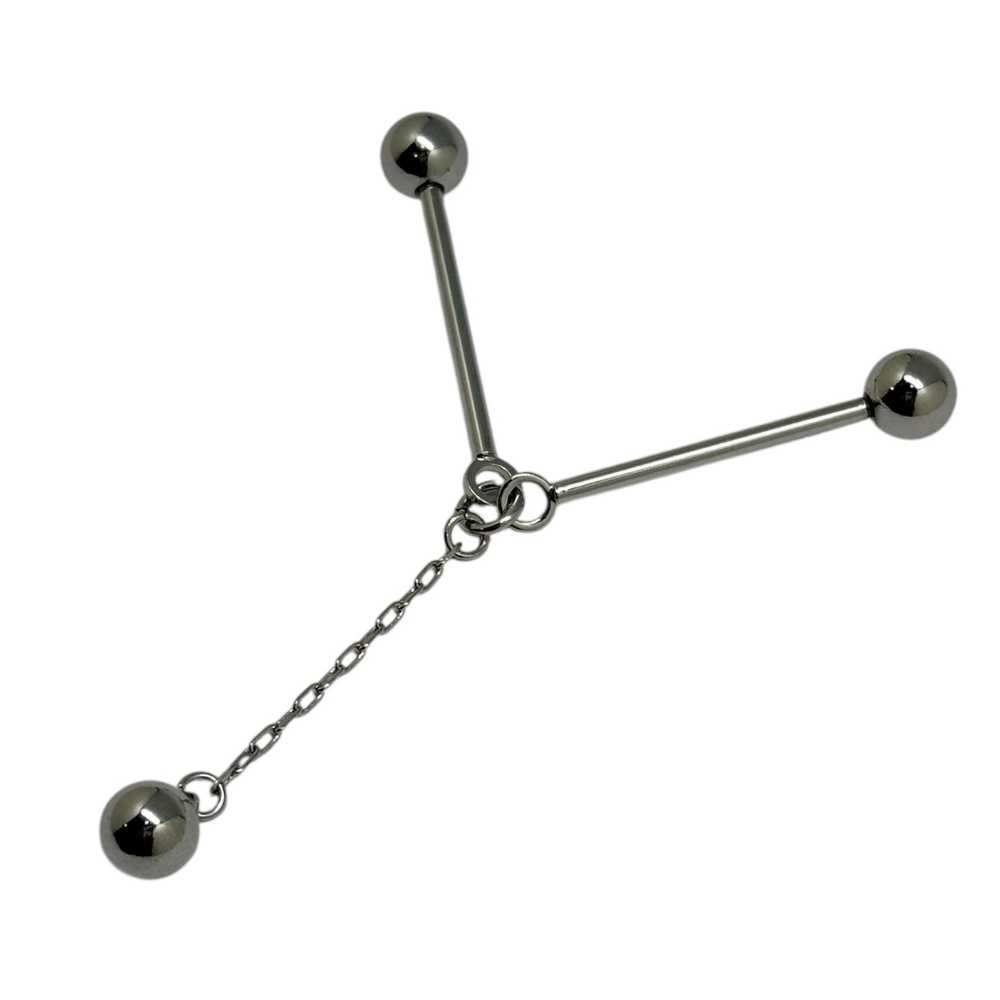 Silver Chain Pin for Men Brass Collar Bar Gift Set for Men
